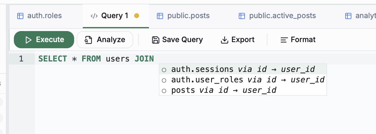 Ghost FK autocomplete showing implicit JOIN suggestions